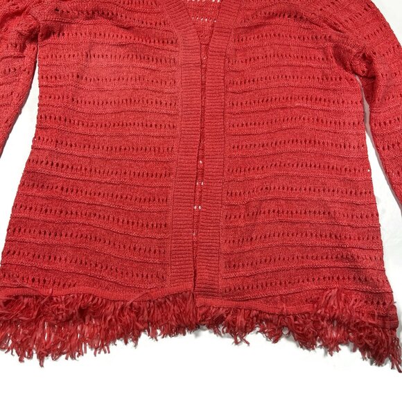 Lane Bryant Open Front Cardigan Sweater Womens 22 / 24 Pink‎ Fringed New NWT $60 - Picture 10 of 11